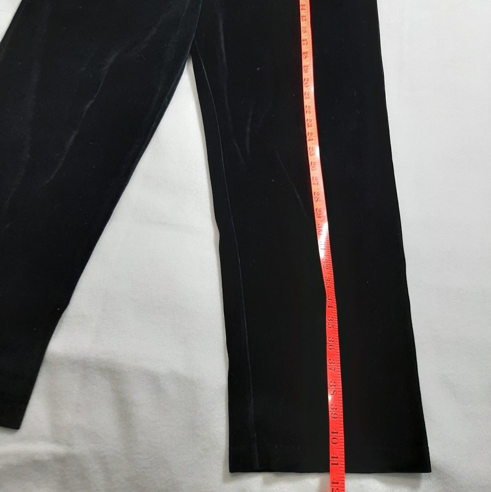 St. John Sport Black Velvet Elastic Waist Pants L - Picture 8 of 11